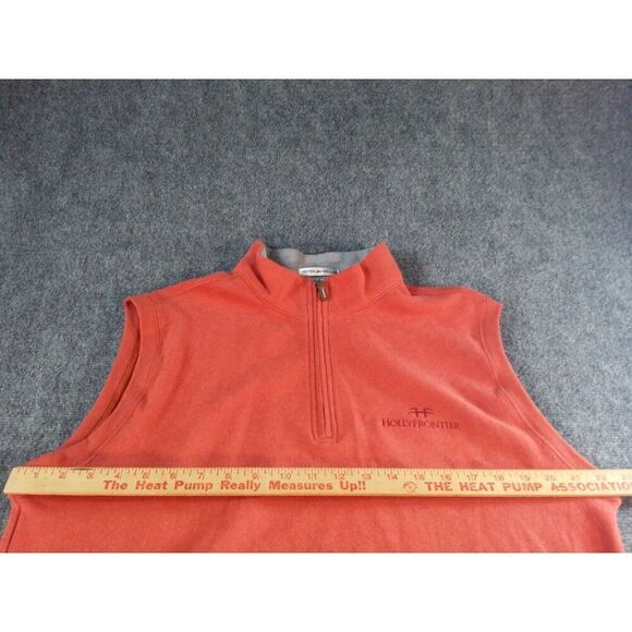 Peter Millar Sleeveless Vest Men Sz M Orange Cotton Hollyfrontier Embroidered Sp - Picture 4 of 8